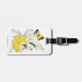 Vintage gelbe Schmetterlings-Insekten Gepäckanhänger (Vorderseite horizontal)