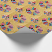 Vintage gelbe Steppdecke Geschenkpapier (Ecke)