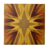 Vintage gelbe Sternexplosion Fliese (Vorderseite)