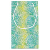 Vintage gelbe und blaue mit Blumensteigung Kleine Geschenktüte (Rückseite)