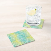 Vintage gelbe und blaue mit Blumensteigung Rechteckiger Pappuntersetzer (Vor Ort)