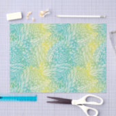 Vintage gelbe und blaue mit Blumensteigung Seidenpapier (Handwerk)