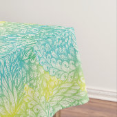 Vintage gelbe und blaue mit Blumensteigung Tischdecke (Beispiel)