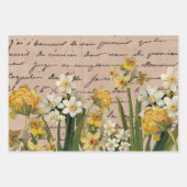 Vintage gelbe und weiße Blume Geschenkpapier Set (Vorderseite 3)