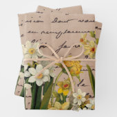 Vintage gelbe und weiße Blume Geschenkpapier Set (Beispiel)