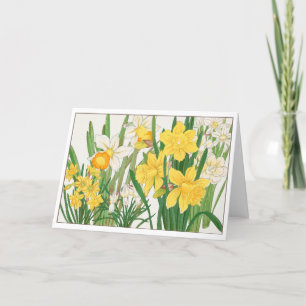 Vintage gelbe und weiße Blumen, Ihr Text Dankeskarte