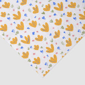 Vintage gelbe Wildblume Muster Seidenpapier (Ausschnitt)