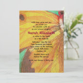 VINTAGE GELBEN BUTTERFLY Bat Mitzvah Einladung (Stehend Vorderseite)