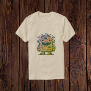 Vintage Gelber Gruseliger Horror-Monster T-Shirt