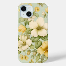 Vintage-gelbes Blumen-Telefoncase