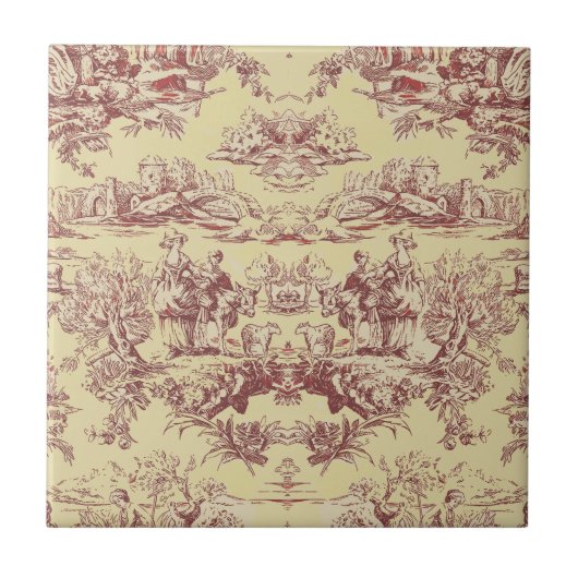 Vintage Gelbfärbung des Sees Fliese (Vorderseite)