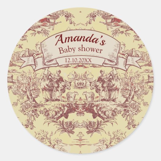 Vintage Gelbfärbung des Sees Runder Aufkleber (Vorderseite)