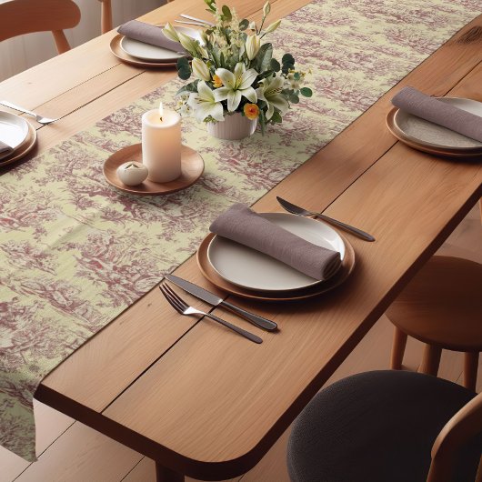 Vintage Gelbjochröte Kurzer Tischläufer