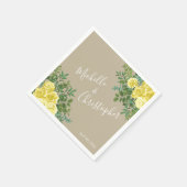 Vintage Gelbrosenhochzeit Serviette (Ecke)