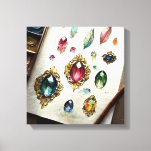Vintage Gem-Aquarellbilder drucken Leinwanddruck