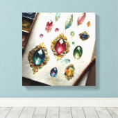 Vintage Gem-Aquarellbilder drucken Leinwanddruck (Insitu (Holzboden))