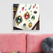 Vintage Gem-Aquarellbilder drucken Leinwanddruck (Insitu (Wohnzimmer))