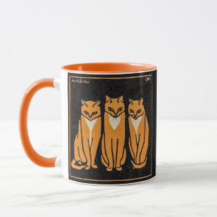 Vintage-Gemälde Drei Katzen von Julie de Graag Tasse