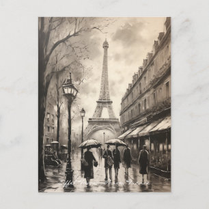Vintage-Gemälde Eiffelturm Paris Frankreich Reise Postkarte