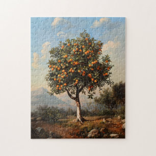 Vintage Gemälde einer Orangenbaumlandschaft Puzzle