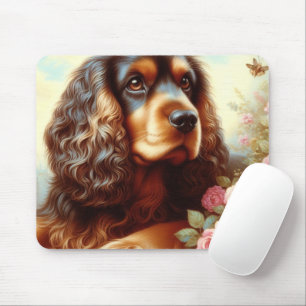 Vintage-Gemälde eines Cocker Spaniels Mousepad