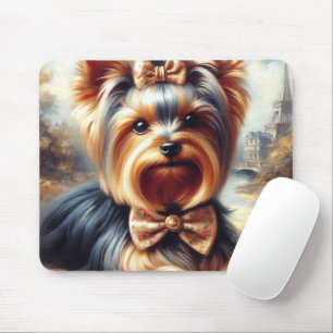 Vintage-Gemälde eines Yorkshire Terriers Mousepad