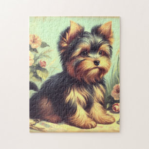 Vintage-Gemälde eines Yorkshire Terriers Puzzle