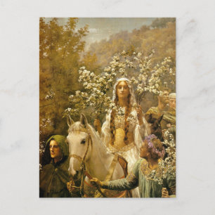 Vintage-Gemälde Königin Guineveres Maifest Postkarte