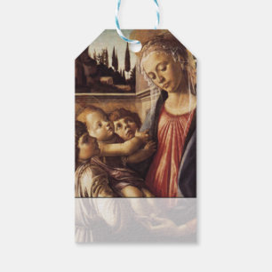 Vintage-Gemälde Maria und Jesuskind mit Engeln Geschenkanhänger