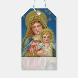 Vintage-Gemälde Maria und Jesuskind Weihnachten Geschenkanhänger