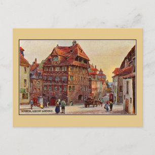 Vintage-Gemälde Nürnberg Albrecht Dürer Haus Kunst Postkarte