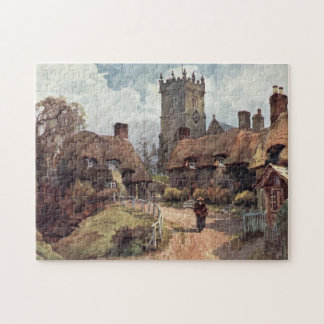 Vintage-Gemälde von Godshill, Isle of Wight Puzzle