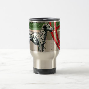 Vintage gemalte Dalmatiner-Aluminiumreise-Tasse Reisebecher
