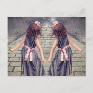 Vintage gemini beste Freunde für immer Twin Girls Postkarte