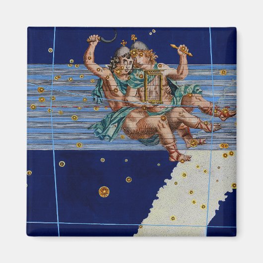 Vintage Gemini Star Chart Magnet (Vorne)