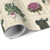 Vintage-Gemüse-Botanikdrucke Geschenkpapier (Rolleneckpunkt)