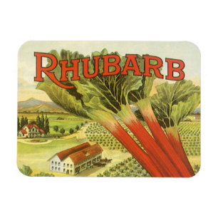 Vintage-Gemüse-Dosenetiketten-Kunst, Rhubarb Farm Magnet