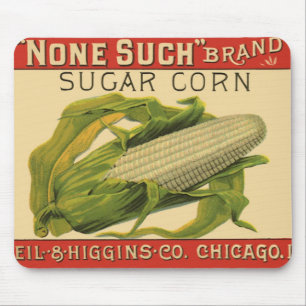 Vintage-Gemüse-Label-Kunst, None Such Zuckermais Mousepad