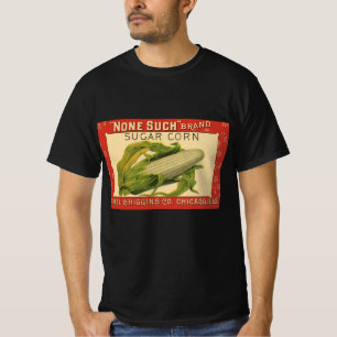 Vintage-Gemüse-Label-Kunst, None Such Zuckermais T-Shirt
