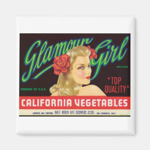 Vintage-Gemüse-Lebensmittel-Produktetikett Magnet