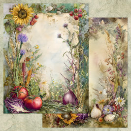 VINTAGE GEMÜSEGARTEN SCHMÖKER JOURNAL PAPIER
