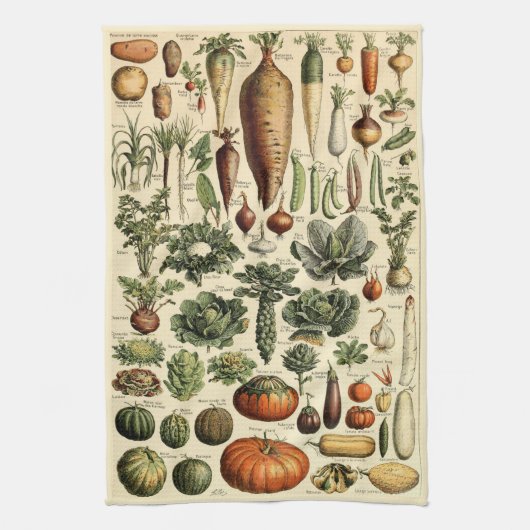 Vintage Gemüsemöglichkeiten von Adolphe Millot Geschirrtuch (Vertikal)
