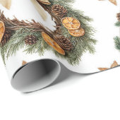 Vintage gemütlicher Weihnachtshirsch Geschenkpapier (Rolleneckpunkt)