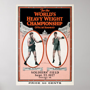 Vintage Gene Tunney vs Jack Dempsey Poster