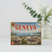 Vintage Genf - Schweiz - Genfersee Postkarte (Stehend Vorderseite)
