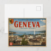 Vintage Genf - Schweiz - Genfersee Postkarte (Vorne/Hinten)