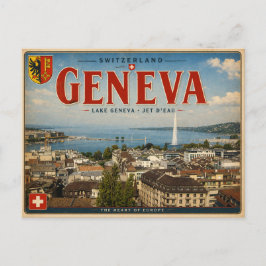 Vintage Genf - Schweiz - Genfersee Postkarte