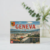 Vintage Genf - Schweiz Postkarte (Stehend Vorderseite)