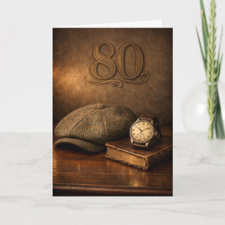 Vintage Gentleman 80. Geburtstag Klassiker Karte