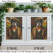 Vintage Gentleman Frenchie Dog Art EW6L Decoupage Seidenpapier
